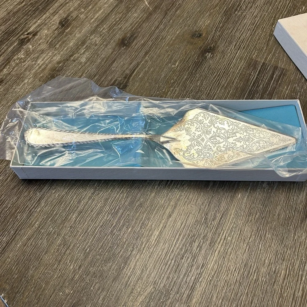 Vintage F.B. Rogers Pastry Trowel Cake Pie Server Silverplate Italy Original Box